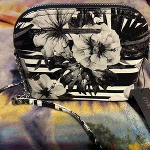 Steve Madden Black and White Floral Women's Bag